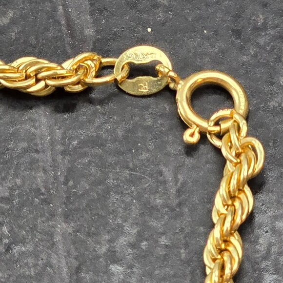 14K Gold Filled Rope Chain Bracelet 7.\5 Inches Unisex Elegant Jewelry JJ4158 - Picture 3 of 4